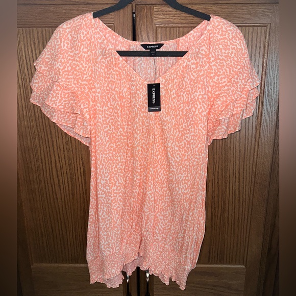 Express Tops - Express Flutter Sleeve Top NEW